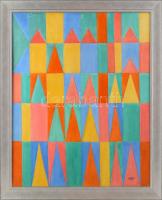 AM monogram jelzéssel: Geometria, 1993. Olaj, vászon. Apró felületi sérülésekkel. Dekoratív fakeretben. 60x50 cm