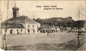 1916 Halych, Halicz, Halics (Galicia, Galizien); Ratusz i Rynek / Ringplatz mit Rathaus / square and town hall + "Von der Armee im Felde" (EM)