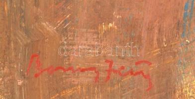 Barcsay Jenő jelzéssel: Lány virággal. Olaj, farost. 73x61 cm