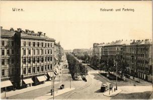 Wien, Vienna, Bécs; Kolowrat- und Parkring / street view, tram, shops. W.D.W.I. 75.
