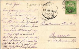 1908 Szászrégen, Reghin; Fő tér. J. Hübner kiadása / Hauptplatz / main square (EK)