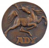 Pátzay Pál (1896-1979) DN Ady kétoldalas, öntött bronz plakett (~83-84mm) T:2 /  Hungary ND Endre Ady two-sided cast bronze plaque. Sign.: Pál Pátzay (~83-84mm) C:XF