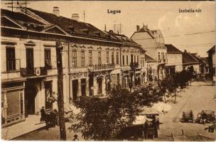 Lugos, Lugoj; Izabella tér, Központi sörcsarnok, piac. Nemes Kálmán kiadása / market, square, beer hall