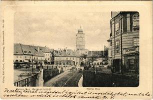 1906 Nagyszeben, Hermannstadt, Sibiu; Kleiner Ring / tér. Karl Graef kiadása / square (EK)