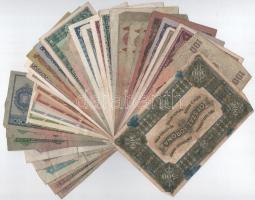 Vegyes 36db-os korona, pengő, Vöröshadsereg Parancsnoksága, adó- és inflációs pengő bankjegy tétel, ...