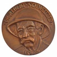 Ócsai Károly (1938-2011) DN Dr. Albert Schweitzer / Lambréné 1913-1988 kétoldalas, öntött bronz plakett (81mm) T:1-,2