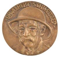 Ócsai Károly (1938-2011) DN Dr. Albert Schweitzer / Lambréné 1913-1988 kétoldalas, öntött bronz plakett (81mm) T:1-,2