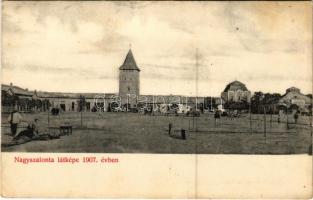 1911 Nagyszalonta, Salonta; látkép 1907-ben, Fő tér / square in 1907 (EK)