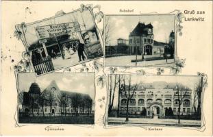 1910 Lankwitz, Bahnhof, Restaurant Victoria Garten Hermann Pichler, Kurhaus, Gymansium / railway station, spa, school. Art Nouveau, floral