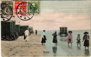 1910 Fano, spiaggia / beach. TCV card (small tear)