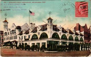 1909 Spokane, Davenports great restaurant (established 1889). TCV card (EK)