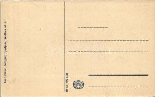 Ljubljana, Laibach; J. C. Mayer, Slavenska Banka / street, shops, tram