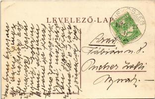 1910 Kiskőszeg, Batina (Darázs, Draz); vasútállomás, vonat. Borkovits Nándor kiadása / railway stati...