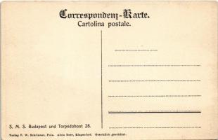 SMS Budapest osztrák-magyar Monarch-osztályú partvédő csatahajó és T 28 torpeónaszád (ex Weihe) / K....