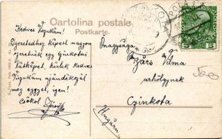 1910 SMS Árpád az Osztrák-Magyar Haditengerészet Habsburg-osztályú csatahajó este / K.u.K. Kriegsmar...