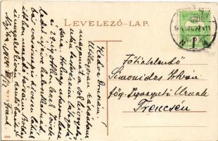 1914 Nyitra, Nitra; Kossuth tér, piac, Einzinger József üzlete / square, market, shops (EK)