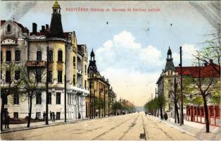 Nagyvárad, Oradea; Rákóczi utca, Darvasi és Gerliczy paloták. Boros Jenő kiadása / street, palaces