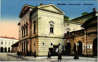 Munkács, Mukacheve, Mukacevo; Városi színház, Taub S. és Rosenbaum Jakab üzlete / theatre , shops