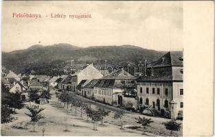 1909 Felsőbánya, Baia Sprie; látkép nyugatról utca. H. Riedl E. kiadása / view from West, street