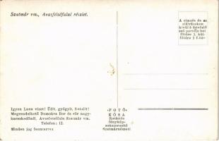 Avasfelsőfalu, Negresti, Negresti-Oas (Szatmár); községháza, autó. Hátoldalon Luna víz reklámja / to...