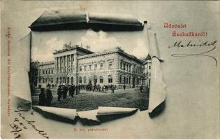 1900 Szabadka, Subotica; M. kir. postahivatal. Heumann Mór kiadása / post office. Art Nouveau