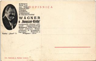 Lokve, Pozdrav iz Lokava; Hátoldalon Wágner a Hangszer-király reklám. J. Malnar kiadása / advertisem...