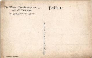 Wien, Vienna, Bécs; Die Wiener Schreckenstage am 15. und 16. Juli 1927., Der Justizpalast wird gestü...