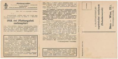 1918. évi Flottaegyleti zsebnaptár három részes kinyitható reklámlapja. Flottaegyesület Ö cs. és Apo...