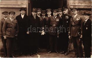 1925 M. Kir. Folyamrendészeti Tanfolyam vizsgáló bizottsága a budapesti Vilmos laktanyában. Folyamőrség tisztjei kitüntetésekkel / Hungarian River Guard officers with medals. photo