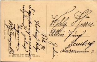 Pola, Pula; Im Park des Marine Casino. K.u.K. Kriegsmarine / Austro-Hungarian Navy mariners' ca...