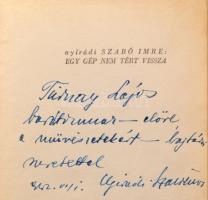 nyirádi Szabó Imre: Egy gép nem tért vissza... Bp, 1941, Grill Károly. 279 p. Erősen sérült egészvás...