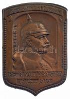 Osztrák-Magyar Monarchia 1916. K.u.K. JNFT. REG. No 34 - Petrikaiu - Wilhelm II bronz sapkajelvény (41x29mm) T:1- / Austro-Hungarian Monarchy 1916. K.u.K. JNFT. REG. No 34 - Petrikaiu - Wilhelm II bronze cap badge (41x29mm) C:AU