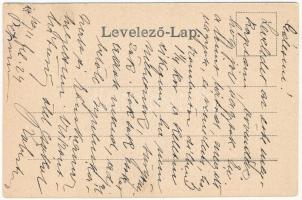 1911 Petrozsény, Pterosani; pályaudvar, Vasúti mozdonyfordító, fordítókorong a vasútállomáson, vonat...