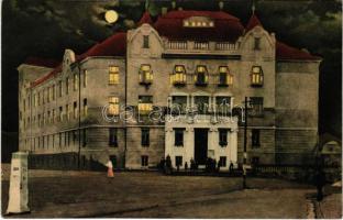 1915 Zsolna, Sillein, Zilina; Főreál iskola este / school at night