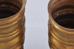 2db löveg váza, jelzett, kopott, m: 20 cm