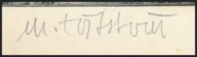 M. Tóth István (1922-?): Faültetők. Rézkarc, papír, jelzett, 19,5x29,5 cm