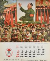 1968 Kínai propaganda falinaptár, Mao Ce-Tunggal, jó állapotban, 40×35 cm