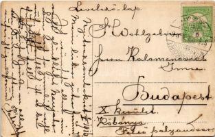 1916 Nyitrazsámbokrét, Zabokreky nad Nitrou, Nitranskych Zabokriek; Fő utca, templom / main street, ...