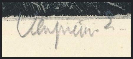 Veszprémi Endre (1925-2013): Vörösmarty Színház, Székesfehérvár. Rézkarc, papír, jelzett, 19x29 cm