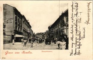1899 (Vorläufer) Zimony, Semlin, Zemun; Fő utca, üzletek / Hauptstrasse / main street, shops