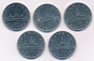 Kanada 1980-1986. 1$ Ni "II. Erzsébet" (5xklf) T:1-,2
Canada 1980-1986. 1 Dollar Ni "...