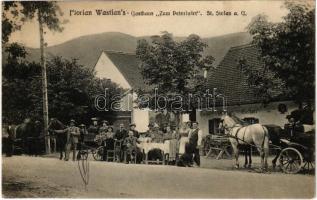 1910 St. Stefan am Gratkorn, Florian Wastian's Gasthaus "Zum Peterlwirt" / restaurant and hotel, horse chariots (EK)