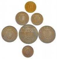 Málta 2001-2007. 1c-1L (7xklf) T:1-2 Malta 2001-2007. 1 Cent - 1 Lira (7xdiff) C:UNC-XF