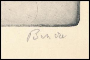 Bencze László (1907-1992): "Szabad Élet" TSZ, Székesfehérvár. Rézkarc, papír, jelzett, 17x...