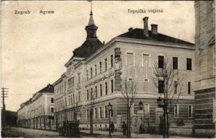 1915 Zagreb, Agram, Zágráb; Topnicka vojarna / Military Artillery barracks / Katonai tüzérségi laktanya (EK)