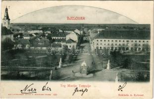 1902 Belovár, Bjelovar; Trg Marije Terezije. Naklada A. Kolesar / Mária Terézia tér / square
