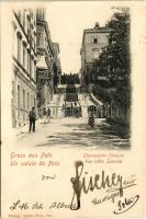 1900 Pola, Pula; Sternwarte Strasse / Via della Specola / street, staircase. Photogr. Atelier Flora