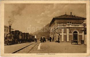 Tolmezzo, Tolmec, Tolmein; Stazione / railway station, locomotive, train
