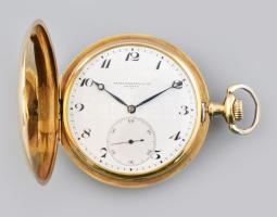 Patek Philippe 18K arany zsebóra. Jelzett szerkezet, hozzá eredeti papírral. Jelzett dupla 18K arany...