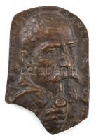 Olvashatatlan jelzéssel: Anatole France író bronz falidísz. 17 cm